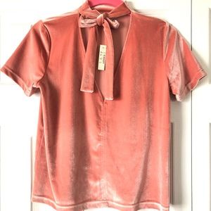 NWT madewell velvet pink shirt size xs